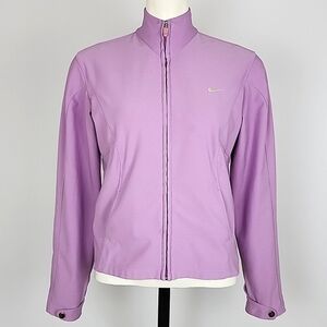 Nike Dri-Fit Women's Zip Up Lightweight Jacket Mauve Stretch Size M (8-10)